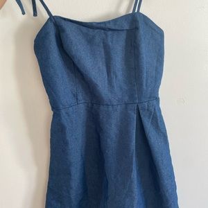 Denim material short dress